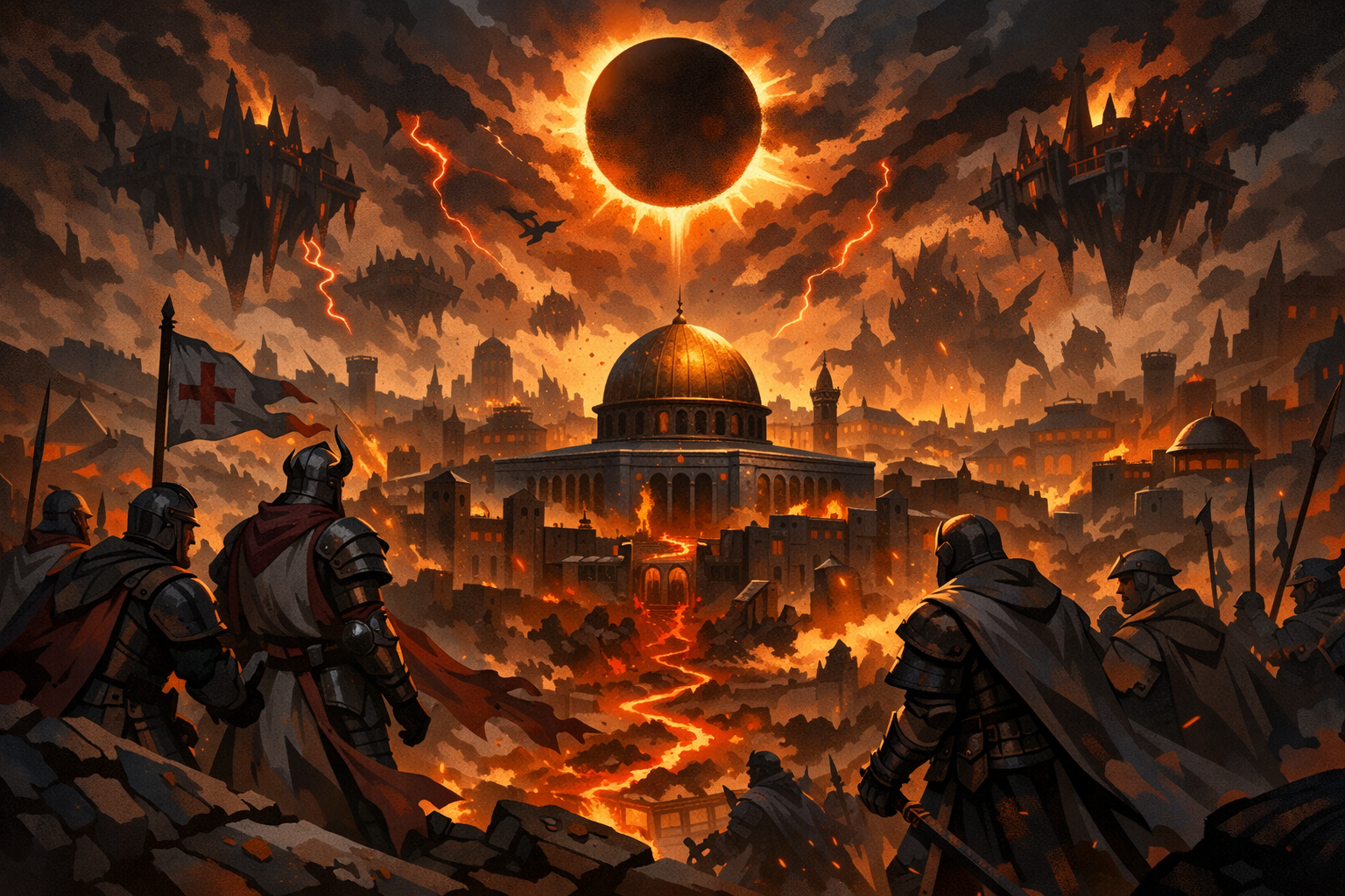The Holy City in Legion, radiant beneath a dark eclipse